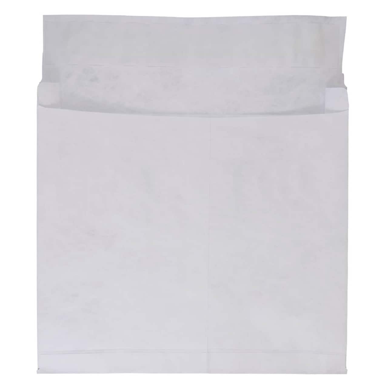 JAM Paper 10x13 White Tyvek® Expandable Peel & Seal Closure Booklet Envelopes 100ct.